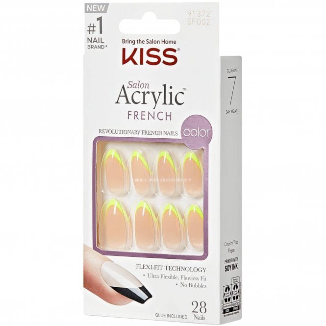 Kiss Inc. Salon Acrylic French False Nails - Hype (SFO02G)(1 x 2g)