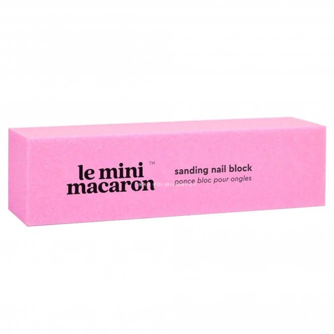 Le Mini Macaron 4-Sided Nail Sanding Block - 120 Grit Nail Buffer - Pink