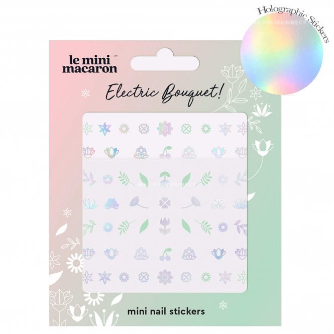 Le Mini Macaron Holographic Mini Nail Stickers - Electric Bouquet