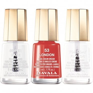 London Base 2020 Nail Polish Collection - London, Topcoat Fixator & Super Base (3 x 5ml)