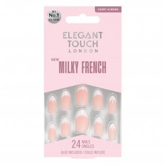 Long Wearing Salon French False Nails - Milky Rose (OA4023156)