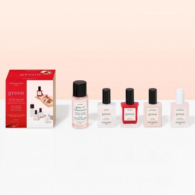 Manucurist Green Air Dry Full Routine Mani Essentials System - Poppy Red