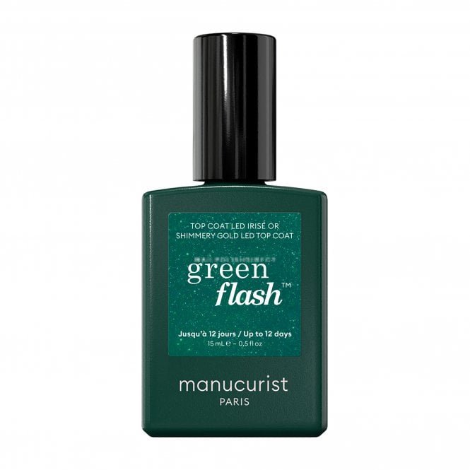 Manucurist Green Flash™ Hema & TPO Free Gel Top Coat - Shimmery Gold 15ml (51122)