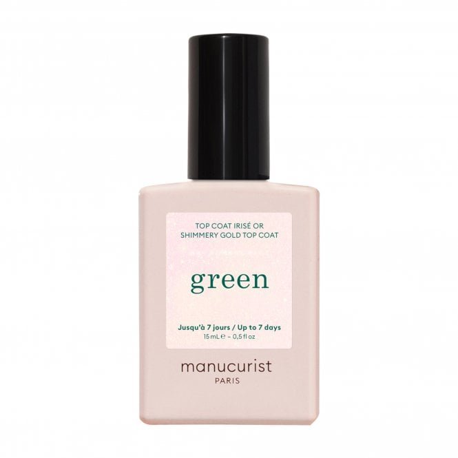 Manucurist Green Vegan-Friendly Nail Polish Top Coat - Shimmery Gold 15ml (33009)