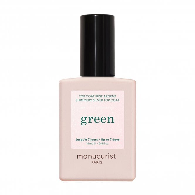 Manucurist Green Vegan-Friendly Nail Polish Top Coat - Shimmery Silver 15ml (33017)