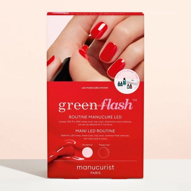 Manucurist Pro Green Routine Gel Polish Manicure Kit - Hortencia & Poppy Red