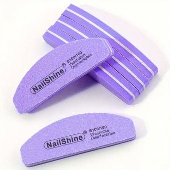 Mini Half Moon Nail Buffing Block - Pack Of 5 - Purple