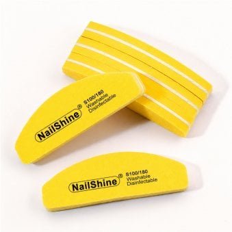 Mini Half Moon Nail Buffing Block - Pack Of 5 - Yellow