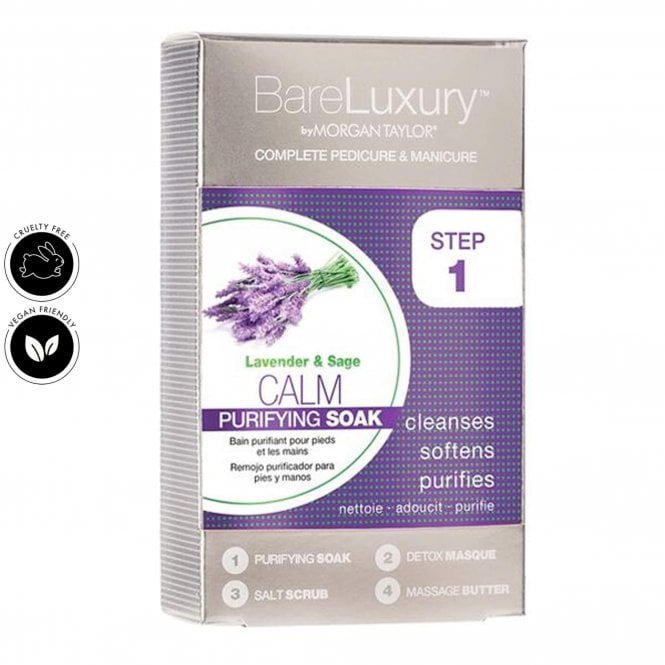 Morgan Taylor BareLuxury - Complete Pedicure & Manicure Pack - Calm Lavender & Sage (1 x 28g, 2 x 20g, 1 x 20ml)
