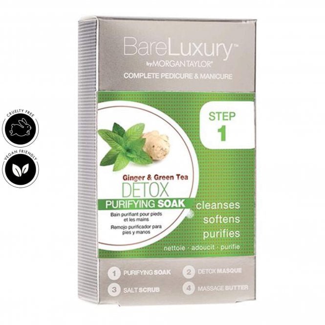 Morgan Taylor BareLuxury - Complete Pedicure & Manicure Pack - Detox Ginger & Green Tea (1 x 28g, 2 x 20g, 1 x 20ml)