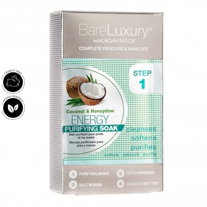 Morgan Taylor BareLuxury - Complete Pedicure & Manicure Pack - Energy Coconut & Honeydew (1 x 28g, 2 x 20g, 1 x 20ml)