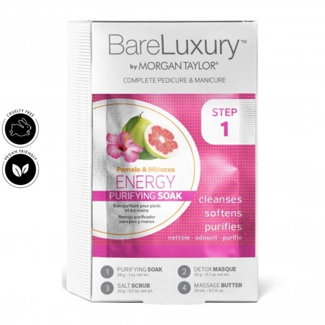 Morgan Taylor BareLuxury - Complete Pedicure & Manicure Pack - Energy Pomelo & Hibiscus (1 x 28g, 2 x 20g, 1 x 20ml)