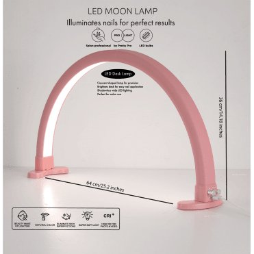 Nail Bar LED Moon Desk Lamp - Pink - Shadow Free Colour Changing Light