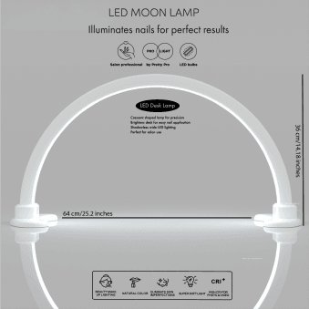 Nail Bar LED Moon Desk Lamp - White - Shadow Free Colour Changing Light