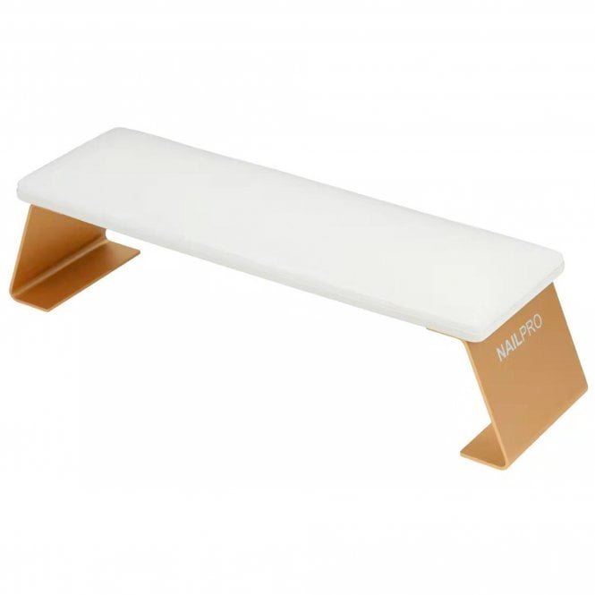 Nail Pro Premium Manicure Arm Rest - White/Gold