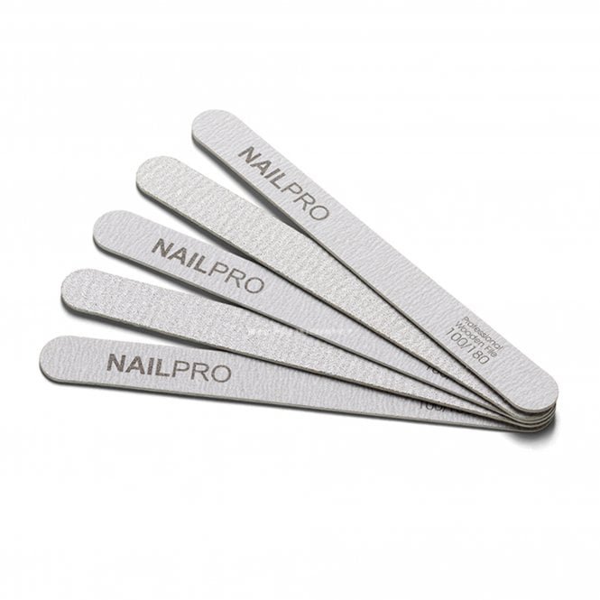 Nail Pro Professional Wooden 100/180 Grit Nail Files 