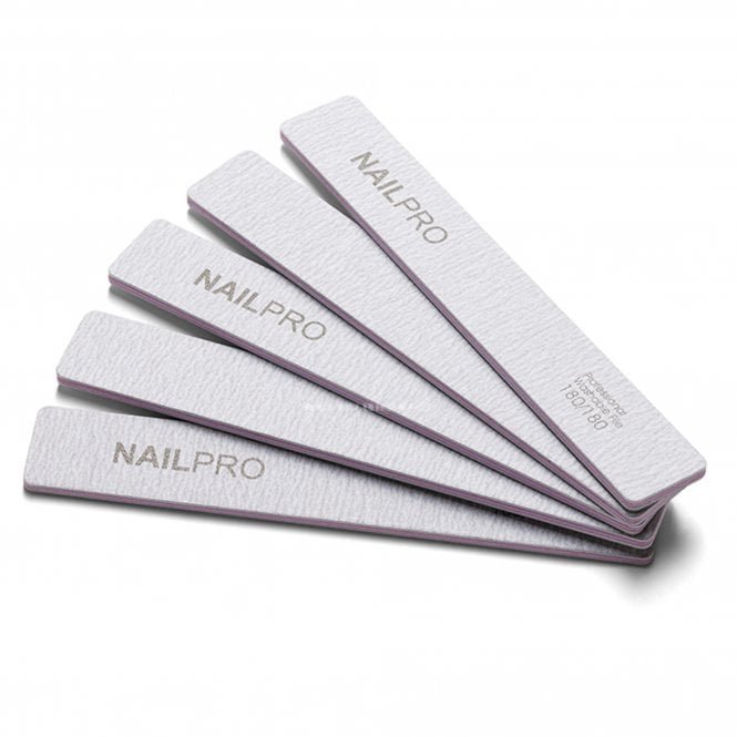 Nail Pro Professional Zebra Jumbo Square 180/180 Grit Nail Files 