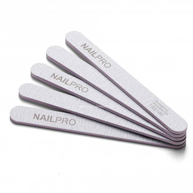 Nail Pro Professional Zebra Straight 180/180 Grit Nail Files 