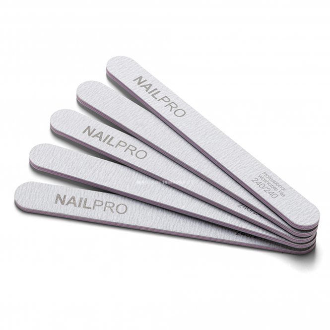 Nail Pro Professional Zebra Straight 240/240 Grit Nail Files 