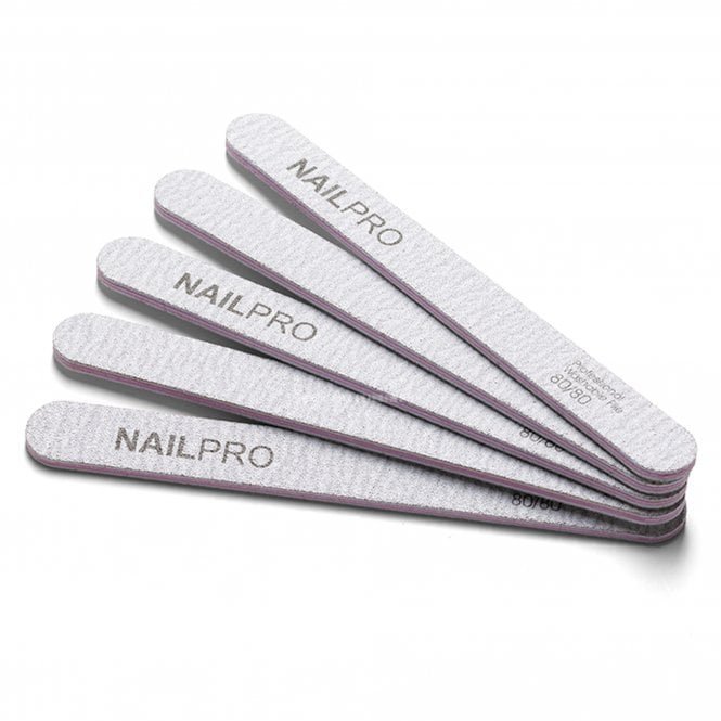 Nail Pro Professional Zebra Straight 80/80 Grit Nail Files 