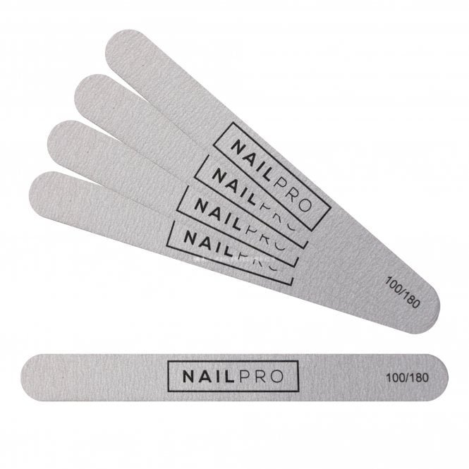 Nail Pro Regular Nail Files - Zebra - 100/180 Grit (Pack Of 5)