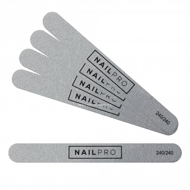 Nail Pro Regular Nail Files - Zebra - 240/240 Grit (Pack Of 5)