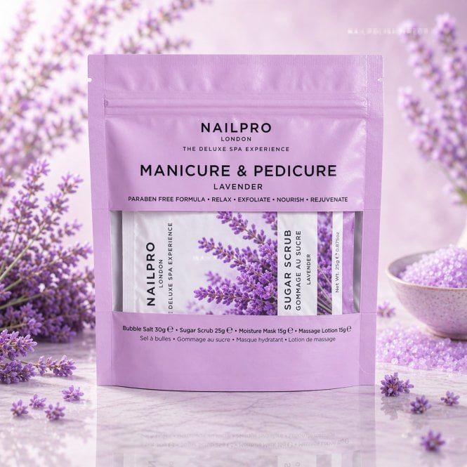 Nail Pro The Deluxe Spa Experience Manicure & Pedicure 4pc Set - Lavender (1 x 30g, 1 x 25g, 2 x 15g)
