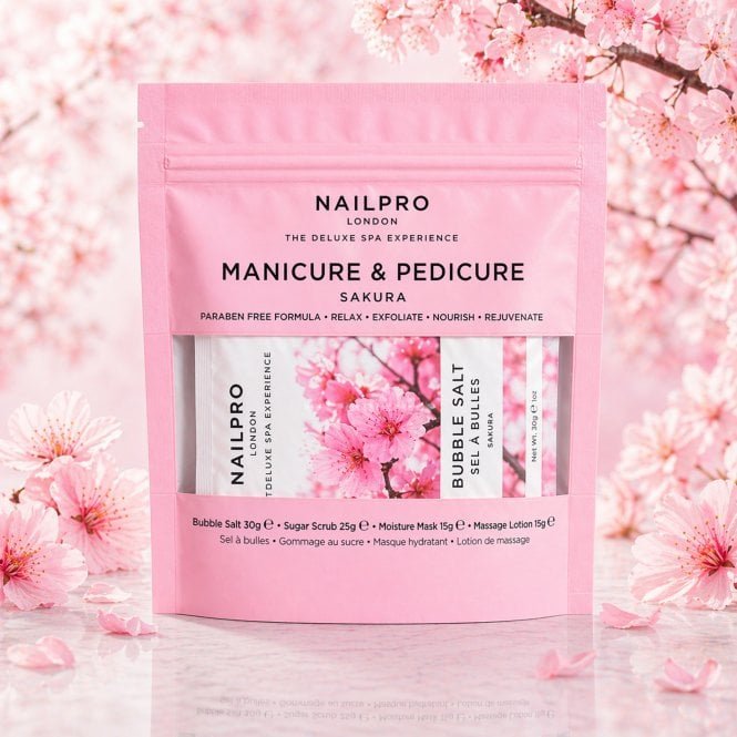 Nail Pro The Deluxe Spa Experience Manicure & Pedicure 4pc Set - Sakura (1 x 30g, 1 x 25g, 2 x 15g)