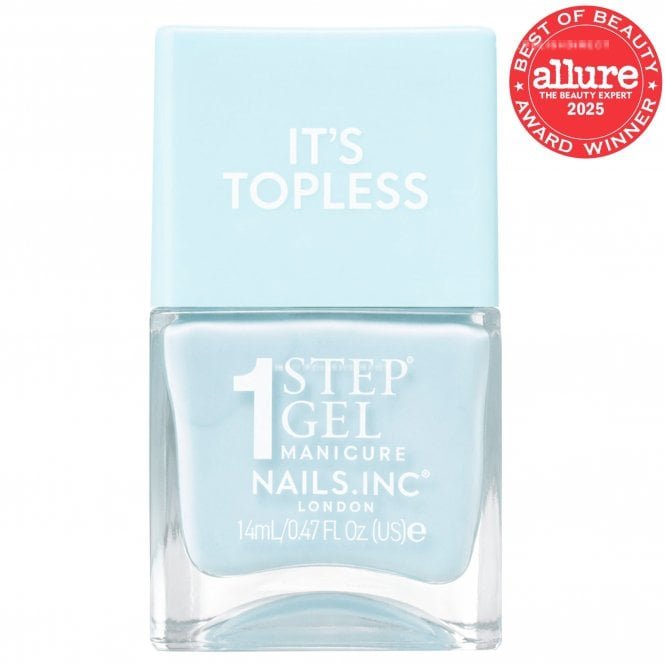 Nails inc 1 Step Gel Manicure Nail Polish It's Topless Giselle Icy Blue 14ml