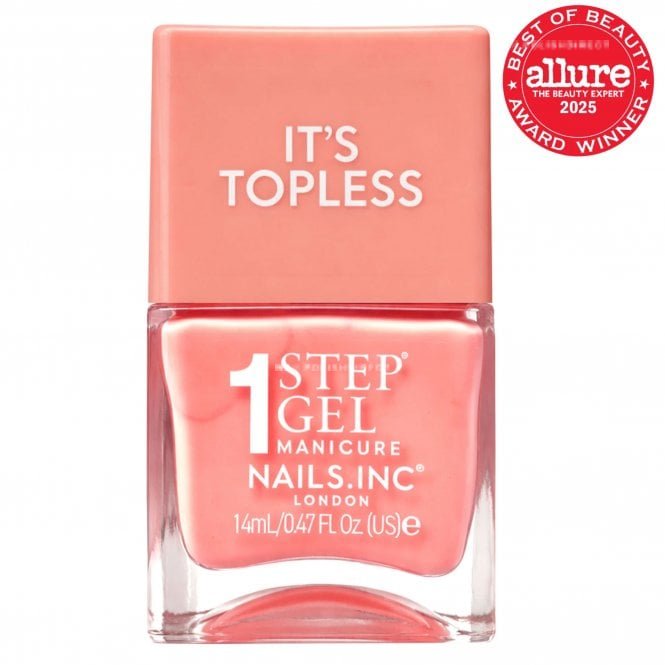 Nails inc 1 Step Gel Manicure Nail Polish It's Topless Paloma Peach 14ml