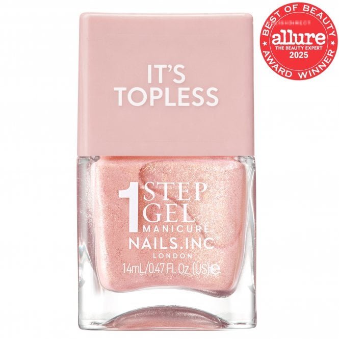 Nails inc 1 Step Gel Manicure Nail Polish It's Topless Remi Nude Shimmer 14ml