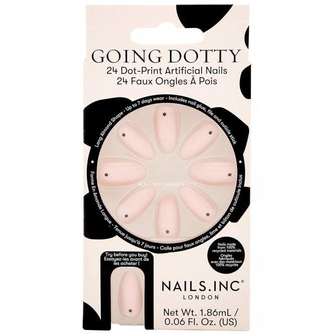 Nails inc Coloured False Nails - Going Dotty (24 Nails & Glue 1.86ml)