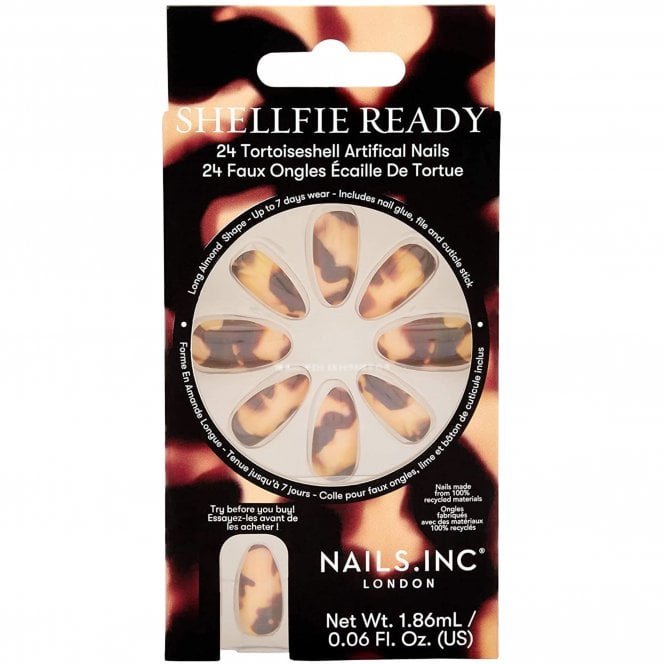 Nails inc Coloured False Nails - Shellfie Ready (24 Nails & Glue 1.86ml)