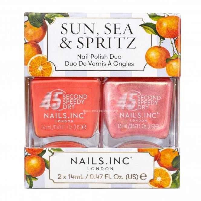 Nails inc Sun, Sea & Spritz 45 Second Speedy Dry Nail Polish Duo Set (2 x 14ml)