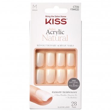 Natural Acrylic False Nails - Euphoria (28 Nails & Adhesive 2g)