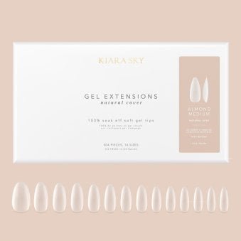 Natural Cover Gel Nail Extensions - Almond Medium (504 Pieces & 14 Sizes)