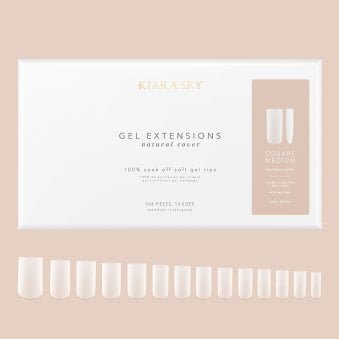 Natural Cover Gel Nail Extensions - Square Medium (504 Pieces & 14 Sizes)