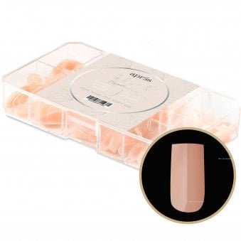 Gel X Nail Extension Neutrals False Nail Tips Set - Emma Natural Square (150 Pcs & 11 Sizes)