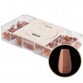 Gel X Nail Extension Neutrals False Nail Tips Set - Imani Natural Coffin (150 Pcs & 11 Sizes)