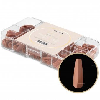Gel X Nail Extension Neutrals False Nail Tips Set - Imani Sculpted Square Long (150 Pcs & 11 Sizes)