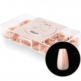 Gel X Nail Extension Neutrals False Nail Tips Set - Lila Natural Coffin (150 Pcs & 11 Sizes)