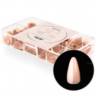 Gel X Nail Extension Neutrals False Nail Tips Set - Lila Natural Stiletto (150 Pcs & 11 Sizes)