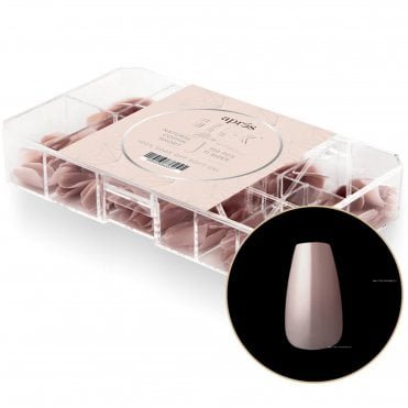 Gel X Nail Extension Neutrals False Nail Tips Set - Mia Natural Coffin (150 Pcs & 11 Sizes)