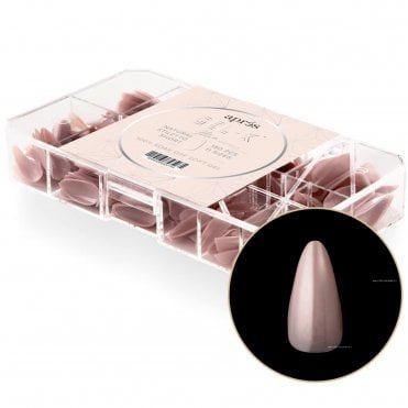 Gel X Nail Extension Neutrals False Nail Tips Set - Mia Natural Stiletto (150 Pcs & 11 Sizes)
