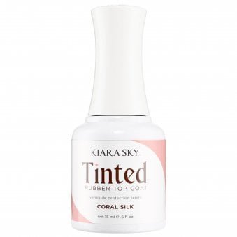 Non Wipe Tinted Rubber Top Coat - Coral Silk 15ml (TNT05)