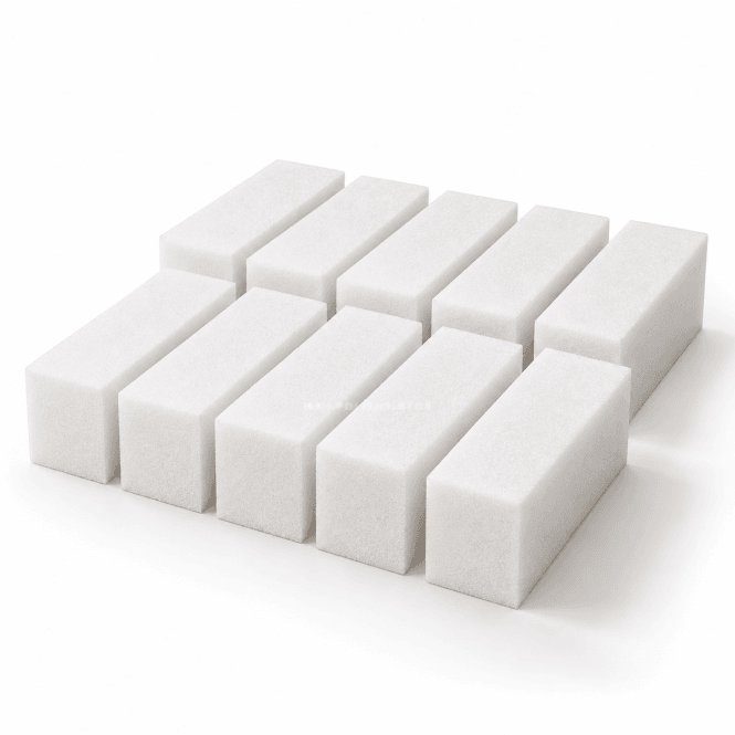 NPD Gel 4 Side Foam Nail Buffer - 100 Grit - White (Pack Of 10)