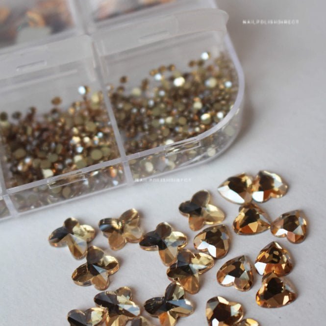 NPD Gel Amber Nail Gems Pack - Assorted Amber Nail Art Crystals