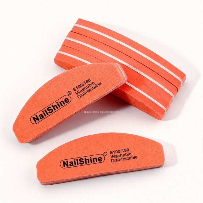 NPD Gel Mini Half Moon Nail Buffing Block - Pack Of 5 - Coral