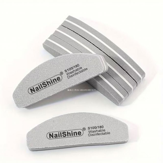 NPD Gel Mini Half Moon Nail Buffing Block - Pack Of 5 - Grey
