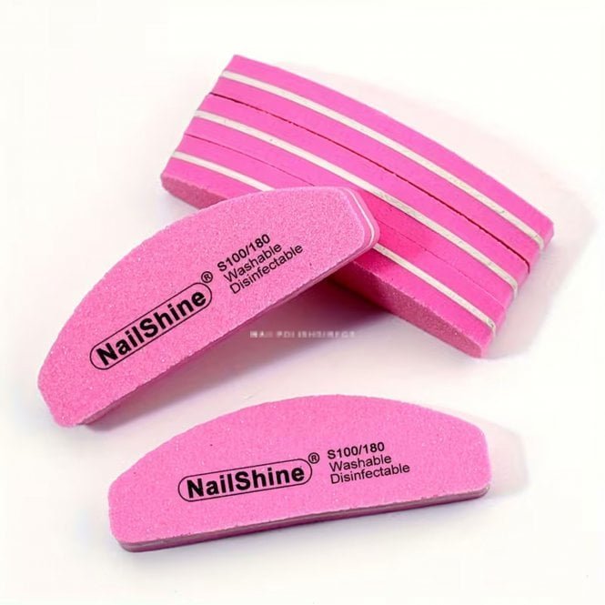 NPD Gel Mini Half Moon Nail Buffing Block - Pack Of 5 - Pink